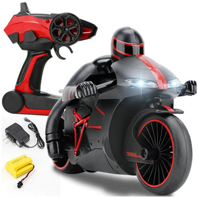 Rc 2,4 Ghz модный мотоцикл с крутым светодиодный светильник высокоскоростные игрушки, модели мотоциклов с дистанционным управлением Дрифтерный Мотор Детские игрушки в подарок - Цвет: Red