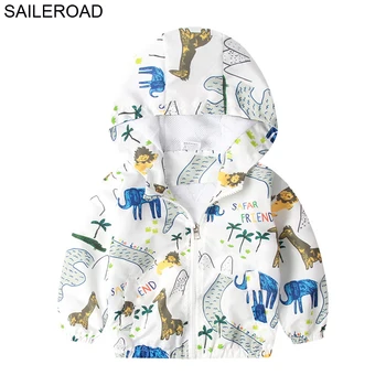 

SAILEROAD Boys Jacket Coat Animal Giraffe Kids Trench Coat Outerwear Autumn Boys Jacket Trench With Hooded Children's Clothing
