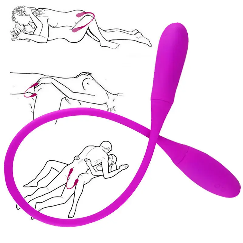 Rechargeable Dual Vibrator 7 Speeds Double Head Jump Egg Bullet Dildo Vibrator Anal Butt Plug Adult Sex Toy Couple Men Women