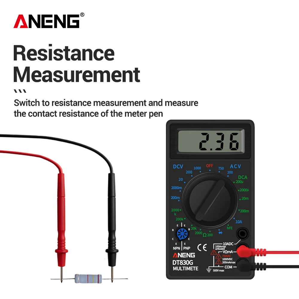 Цифровой мультиметр ANENG DT830G карманный измеритель переменного/постоянного тока