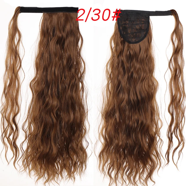 MSTN 24 Inches Long Synthetic Straight Ponytails for Women Natural Clip In Ponytail Hair Extension Hairpieces Blonde Fake Hair SW122-2-30