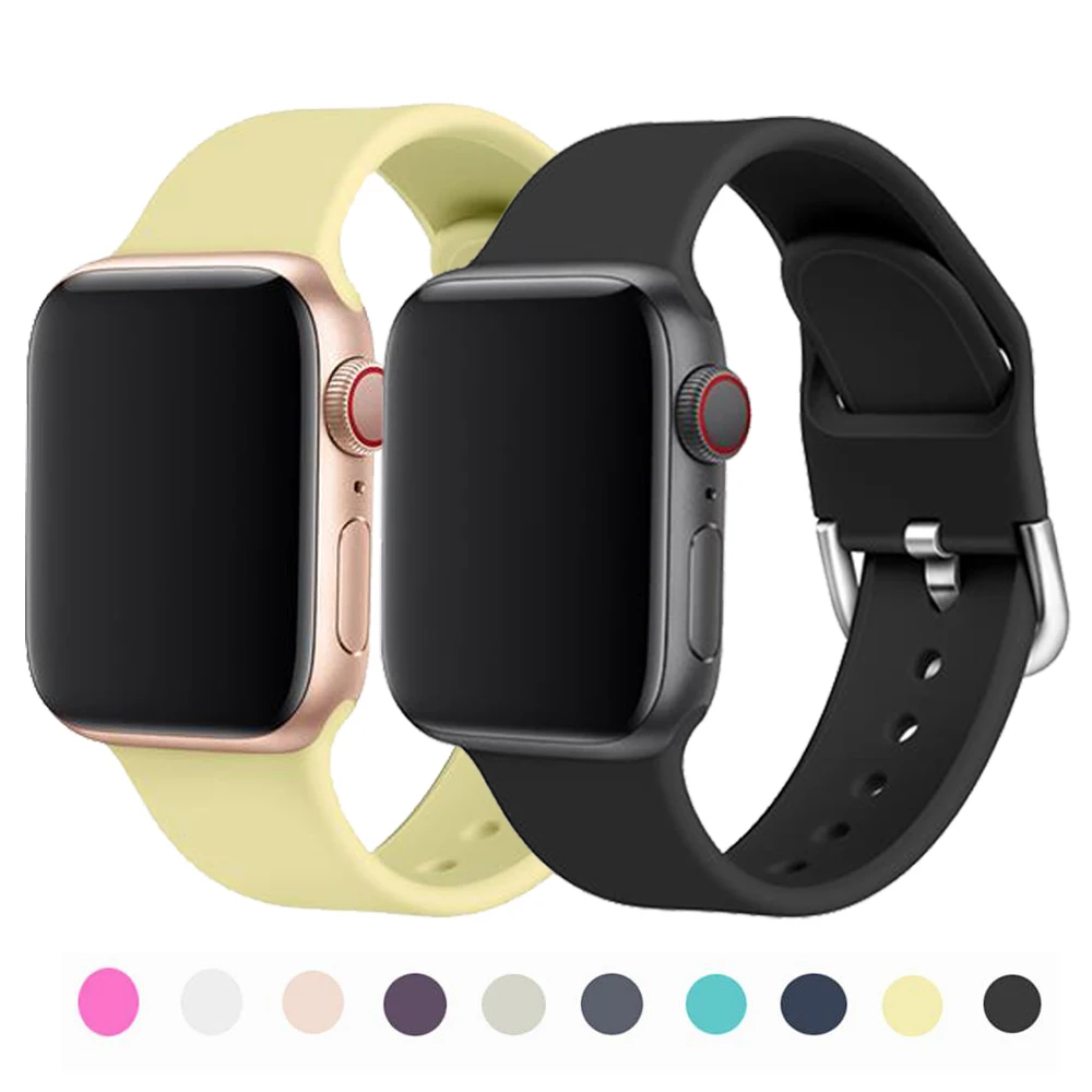 

Strap for Apple watch band 4 44mm 40mm iWatch band 42mm 38mm Soft Colorful Silicone bracelet Apple watch 4 3 2 1 Accessories