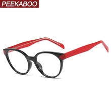 Peekaboo ретро круглые очки оправа для женщин Кошачий глаз прозрачные линзы черные tr90 оптические очки мужские леопардовые белые подарки на день рождения товары
