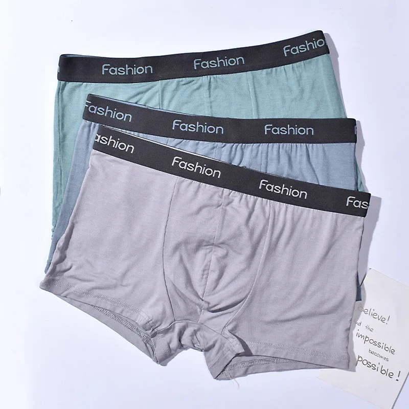 

Men's Modal Panties Cartoon Letters Male Underwear Boxers Breathable Man Boxer Mid-waist Underpants Comfortable Shorts