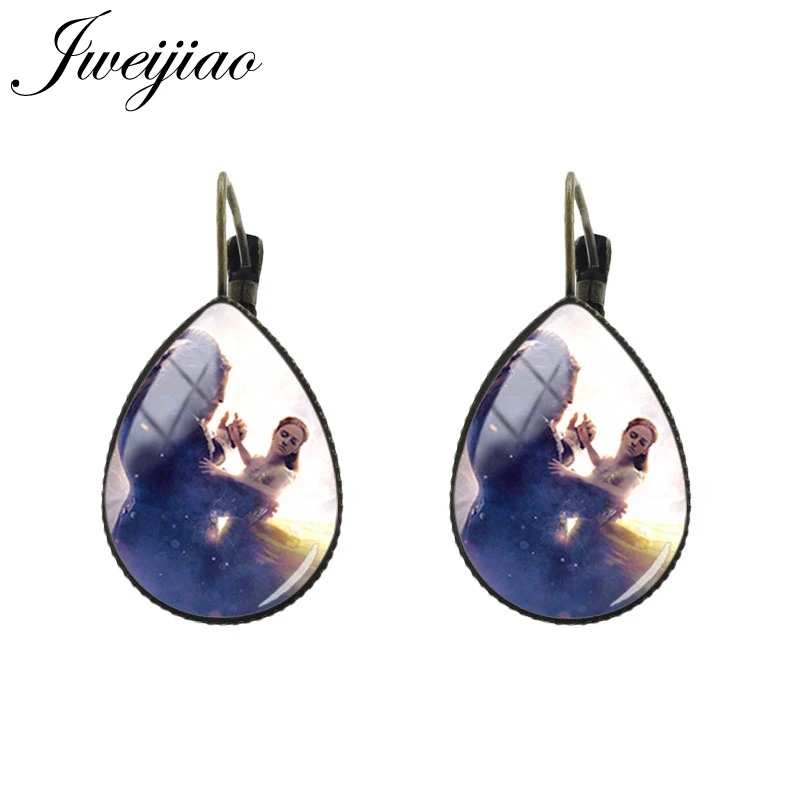 CT12 23 JWEIJIAO, красивые серьги для девочек, серьги в виде капли воды, серьги на клипсах, античное Бронзовое стекло, для принца и принцессы, Женские Ювелирные изделия CT12 - Окраска металла: CT12 23