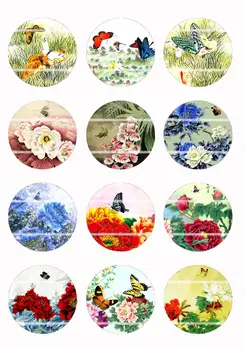 

Handmade Colorful picture Butter Round Glass Cabochons Refrigerator magnet for Necklace Decoration and Phone Chain Accessaries57