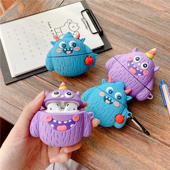 

Soft Silicone Apple Airpods Pro Case 3D Cartoon Cute Monster Case for Airpods Pro Case Protective Cover Case Airpods 1/2 Cover