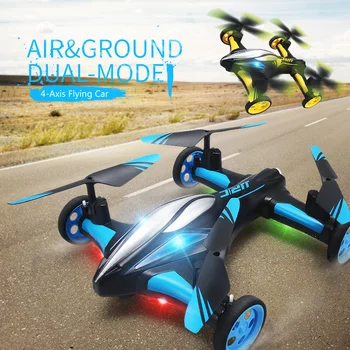 

RC Drone Mini Drone Quadcopter Car Dual Mode RC Helicopter Aerial Quadrotor Stunt Rotation LED Light Kid Toy Gift H23H