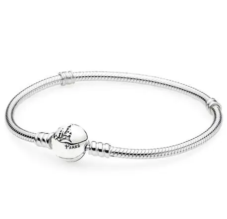 Серебряный браслет из натуральной 925 пробы, чудесный парк мира, с застежкой, змеиная цепочка, браслет, подходит для женщин, с бусинами, очаровательные модные ювелирные изделия