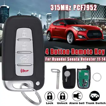 

315MHz 4 Button Remote Key Shell Fob Case PCF7952 Chip CR2032 Battery 267AL-HMFNA04 For Hyundai Sonata Veloster 2011-2014