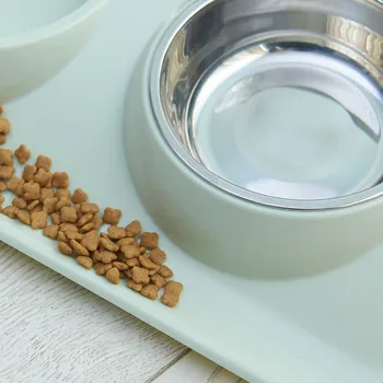 

Double Feeding Bowl Anti-slip Simple For Dogs And Cats Easy To Clean Pet Drinking Dish Feeder Feeding Dishes Dogs Bowl