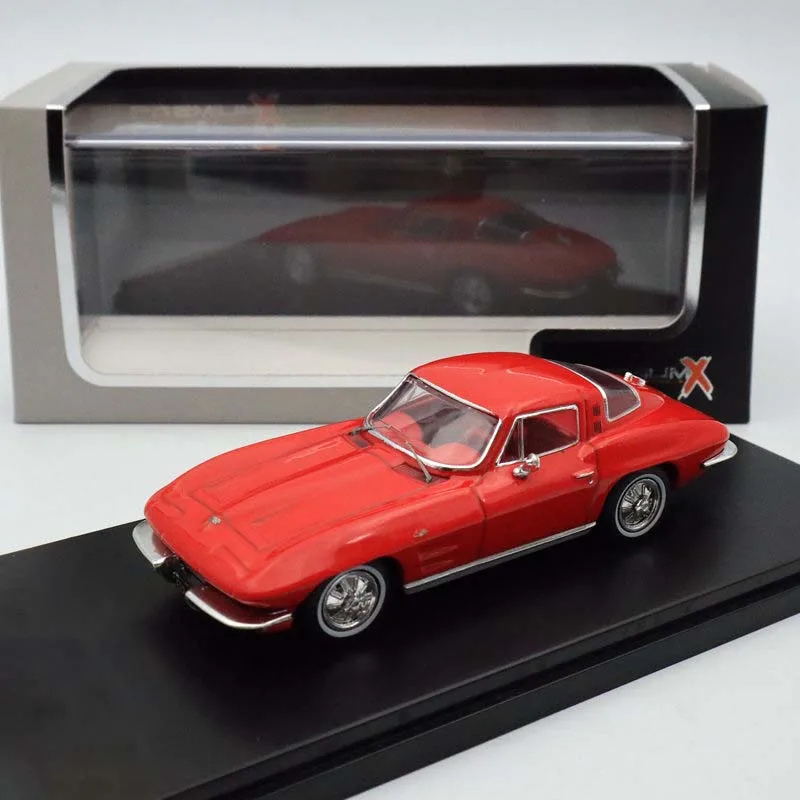 Литая в масштабе 1/43 Corvette C2 1964 винтажная модель автомобиля Красного купе из сплава