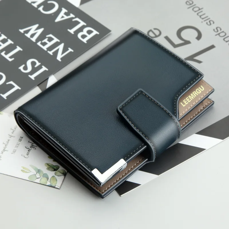 

2020 new men's short wallet PU leather multi-function credit card wallet ID card business bank card bag card bag cartera hombre