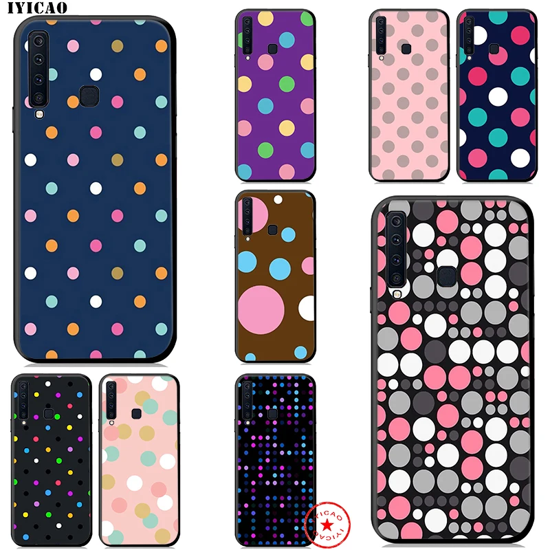 IYICAO Polka Color dots Soft Case for Samsung Galaxy A9 A8 A7 J6 A6 Plus 2018 A3 A5 2016 2017 Silicone TPU |
