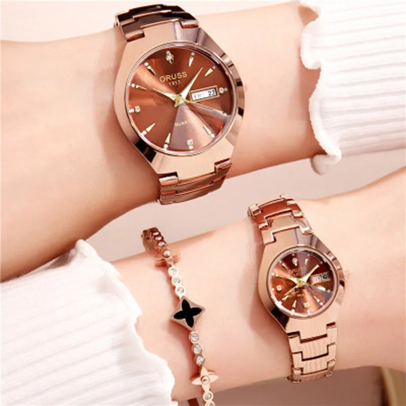 2021 Fashion Korean Style Watches for Women Alloy Simple 30M Waterproof Personality Quartz Calendar Ladies Luxury Wrist Watch
