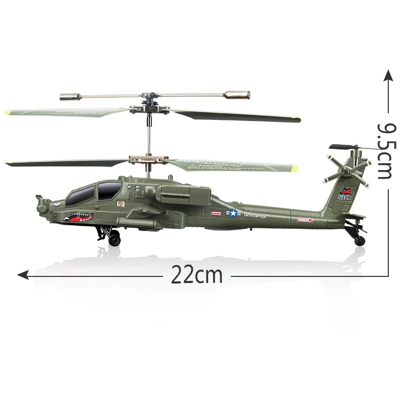 S109G 3.5CH Beast RC Helicopter RTF AH-64 Military Model Kids Toy 4
