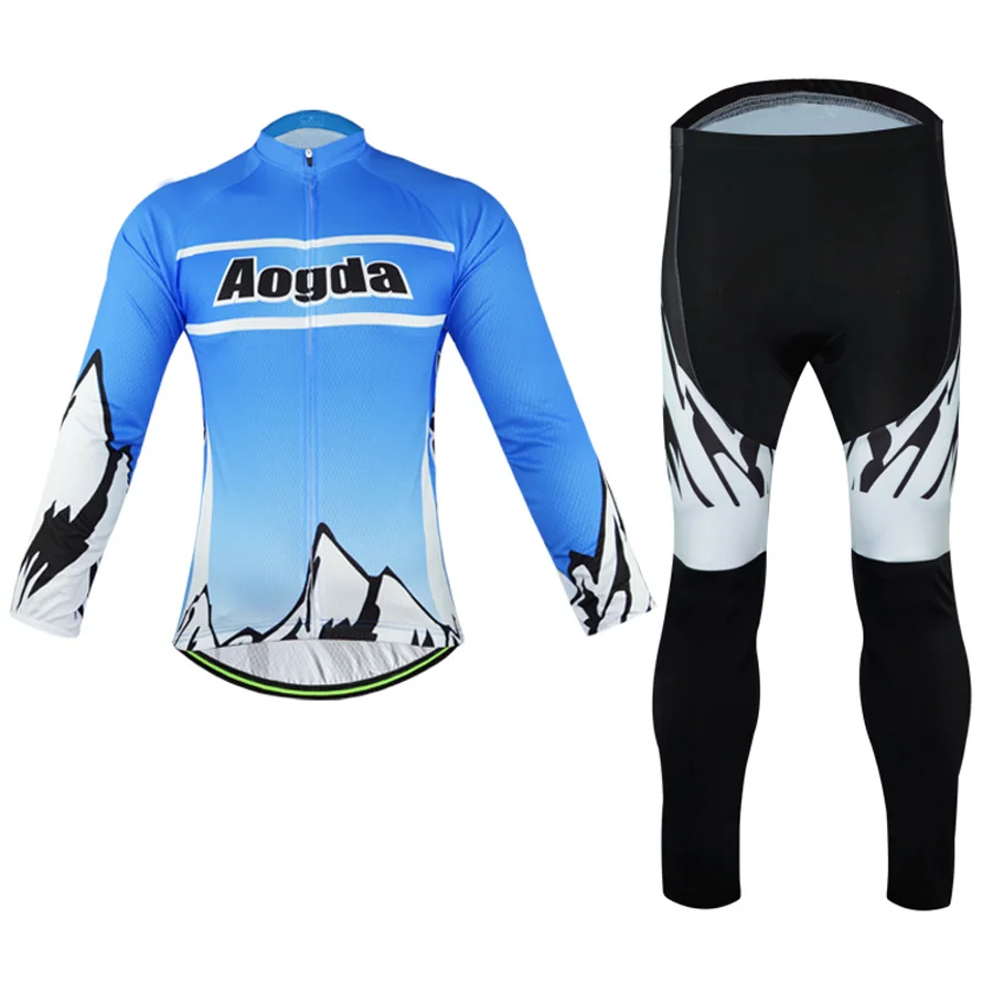 Aogda 2019 Pro Long Sleeve Cycling Clothing Men Summer Bike Uniform Bicycle Clothes Breathable Jersey Set | Спорт и развлечения