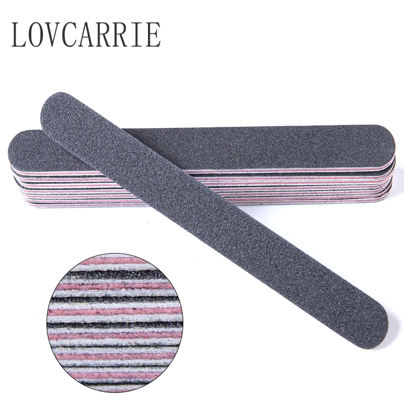 

7 PCS/Lot Nail Files 100 180 Grit for Poly Nail Extension Gel Acrylic Nails Files Black Washable Emery Boat Limas Filer Buffer