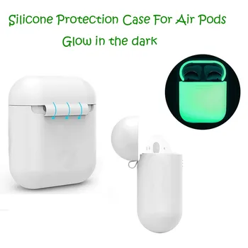 

#20 Luminous Silicone Case For Air Pods Headphone Protection Cover For Apple AirPods Night Protection Cover Impact Resistant