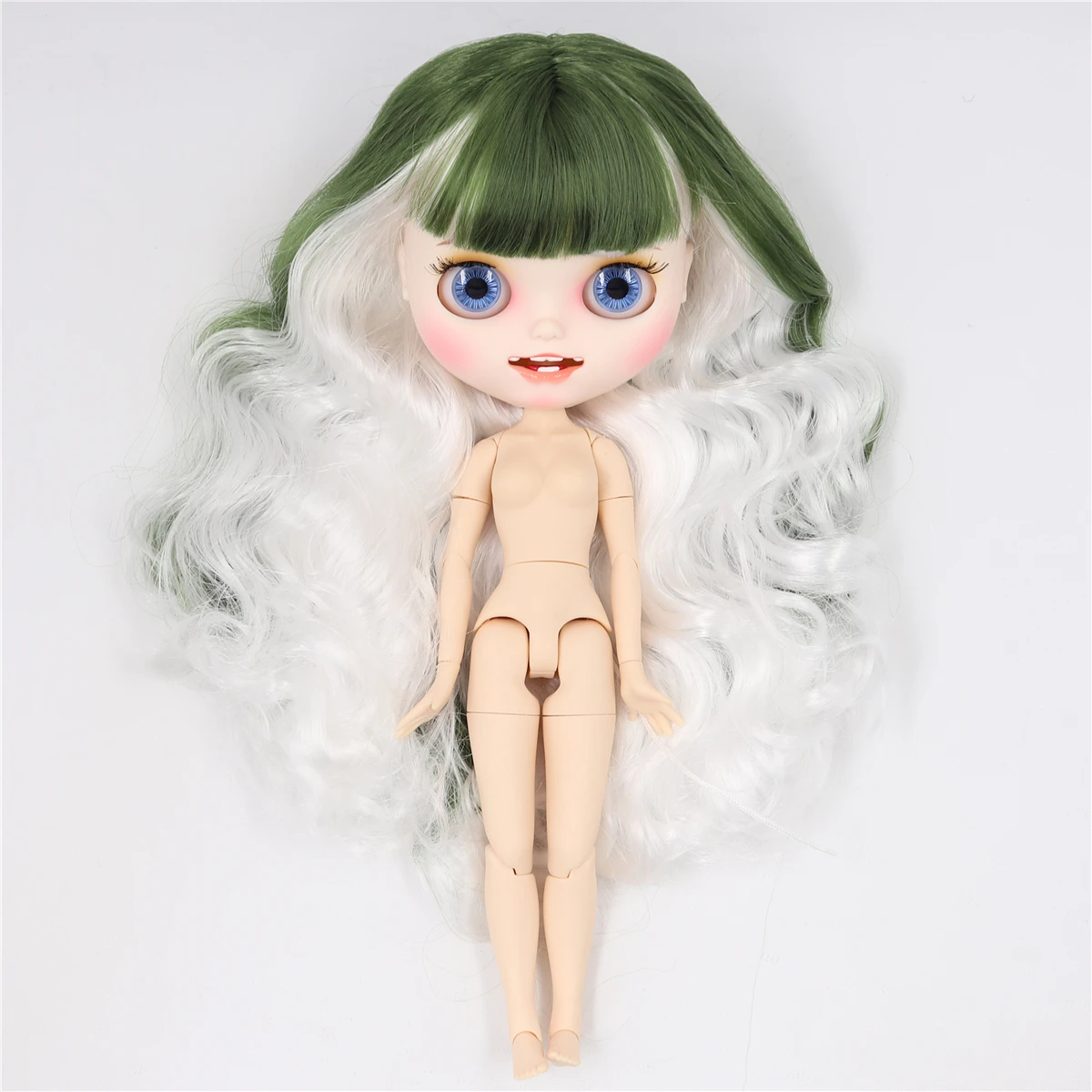 Neo Blythe Doll with Multi-Color Hair, White Skin, Matte Smiling Face & Custom Jointed Body 1