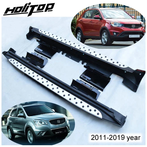Боковая подножка nerf bar для Ssangyong Korando C 2011 2014 2019 матовый авиационный алюминиевый