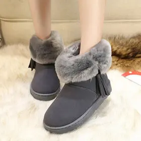 

Snow Boots Women's Genuine Leather Winter plus Velvet New Style WOMEN'S Shoes 2019 Warm Cotton-padded Shoes Short Thick Women's