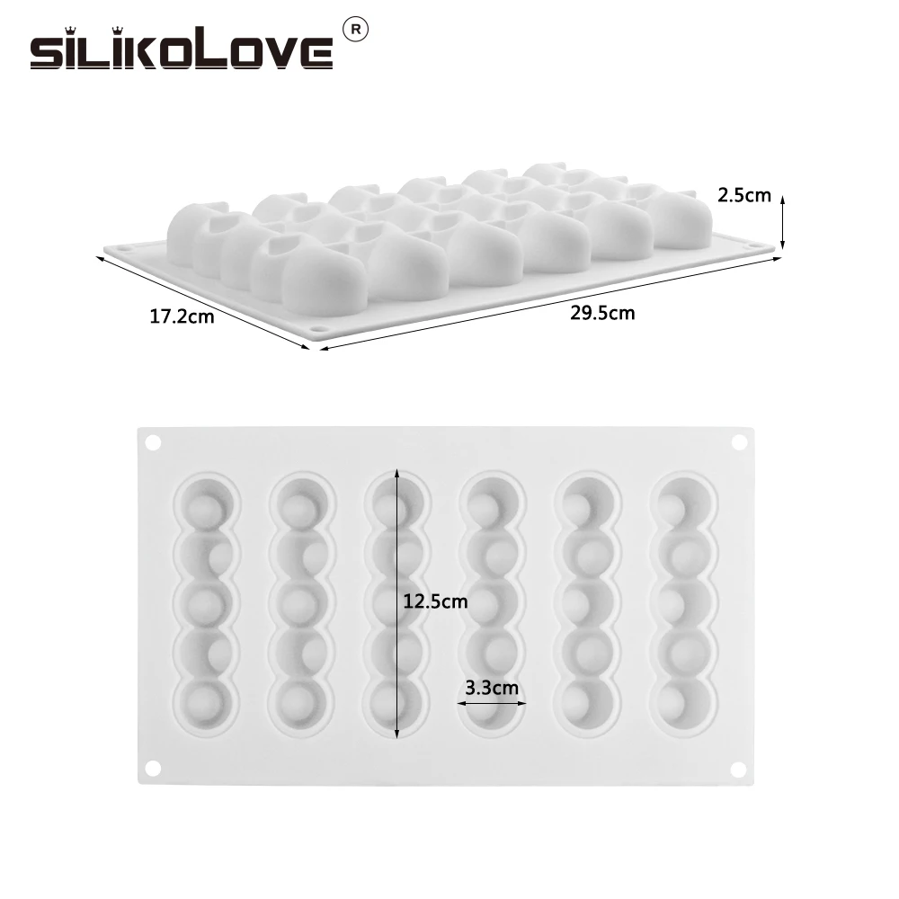 SILIKOLOVE 6 вогнутый шар силиконовая форма для торта в виде длинной ленты 3d