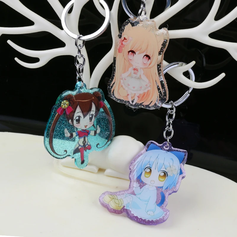 Transparent Custom Printed Acrylic Keychain Charms Clear Glitter Acrylic Charms - Customized Key Chains - AliExpress