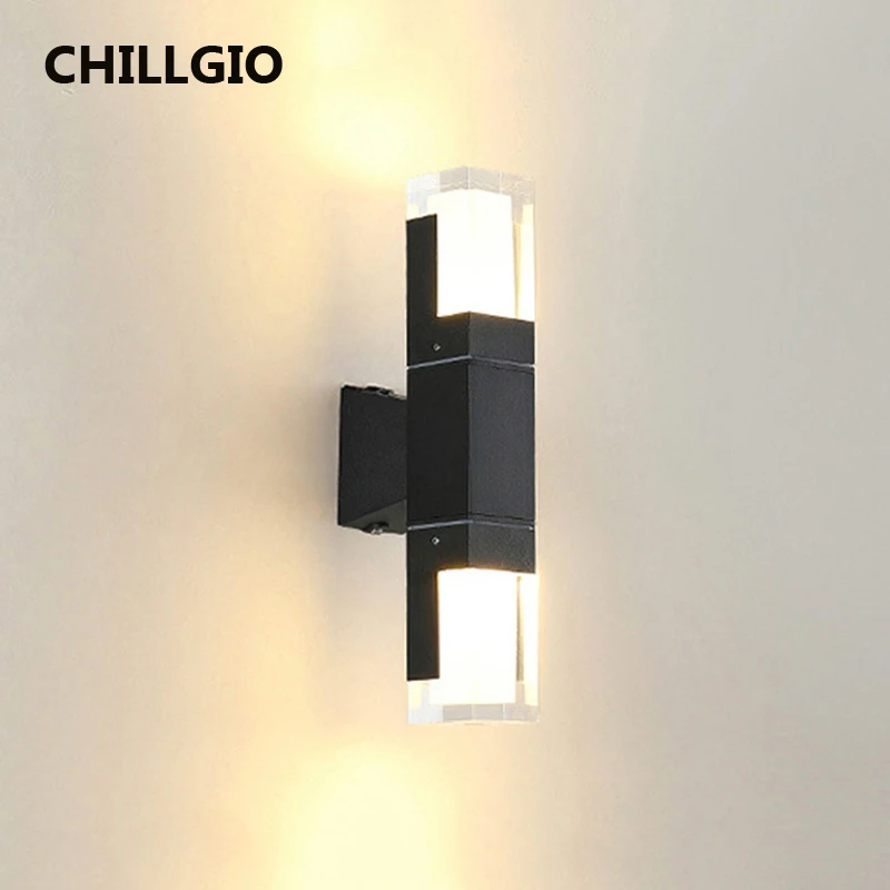 CHILLGIO Outdoor Sensor Wall Lights Waterproof Garden Yard Home Villa Decoration PIR Lighting Acrylic Aluminum Interior LED Lamp 13 colors acrylic paint glow in the dark luminous fluorescent paint for party nail decoration art supplies phosphor pigment