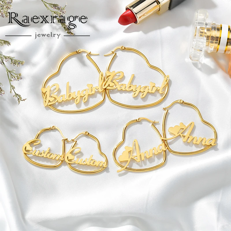 Серьги Raexrage с индивидуальным названием круглые серьги из нержавеющей стали