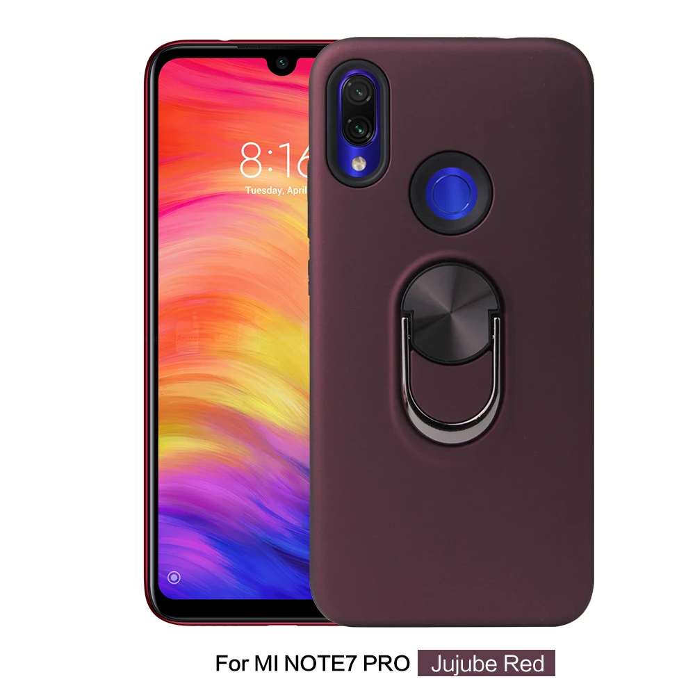 Для спортивной камеры Xiao mi 7A CC9E Red mi 7 Red mi K20 mi NOTE7 прозвона хранения 90 градусов+ кольцо пластина 360 градусов вращение мягкий TPU+ PC чехол sha - Цвет: Wine red