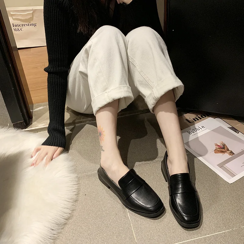 Leisure single shoes ins doug restoring ancient ways in the spring and autumn flat soft bottom female is a small leather |