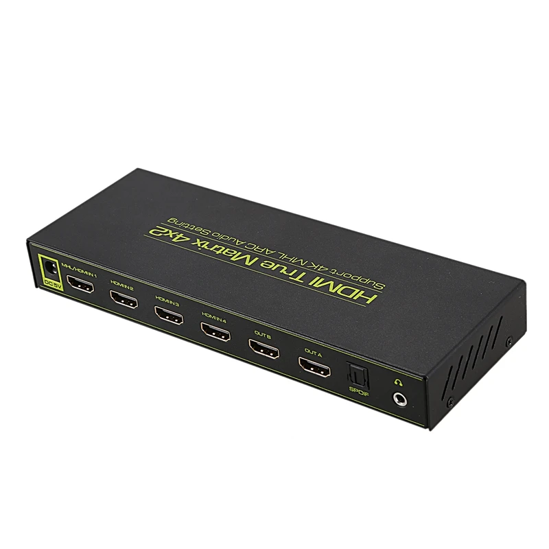FULL-HDMI Matrix 4X2 сплиттер переключатель поддержка ARC/PIP/аудио экстрактор/EDID, True Matrix HDMI сплиттер усилитель переключателя