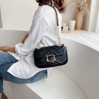 

Bags for Women 2020 Fashion Chains Shoulder Bags PU Leather Diamond Lattice Flap Crossbody Bags Luxury Handbags Women Bags