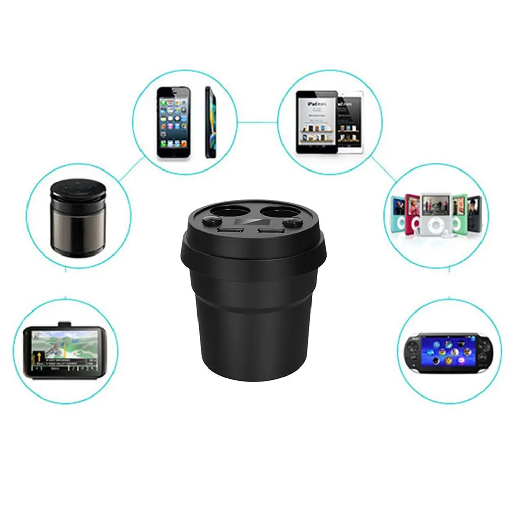 

Cup Car Charger Multi-function Display Voltage 3.1A 2 USB Car Charger DC12-24V Cigarette Lighter Splitter For GPS DVR Charge