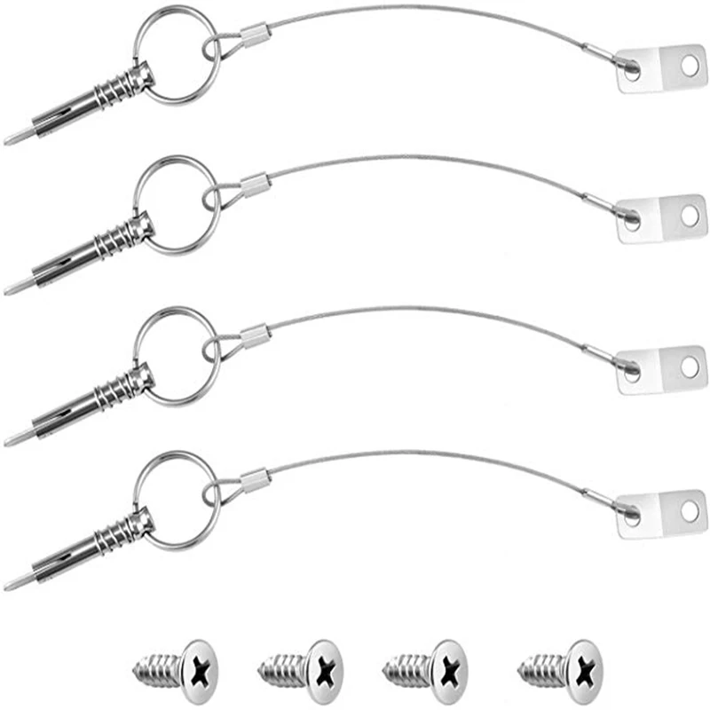 

Kohree Bimini Top Quick Release Pin 1/4 inch Diameter Lanyard Prevents Loss Full 316 Stainless Steel Pin Boat Marine Hardware