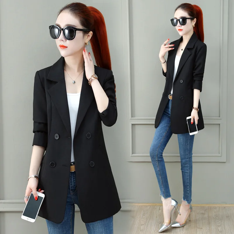 

Small Suit Coat Women's 2019 Autumn New Style Korean-style Mid-length Casual Short-height Women's Blazer Spring And Autumn