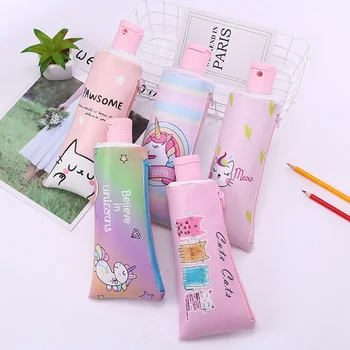 

Creative Toothpaste Modeling Pencil Case Kawaii Animal Unicorn Cat With Pencil Sharpener Pencils Bag Stationery Pouch School