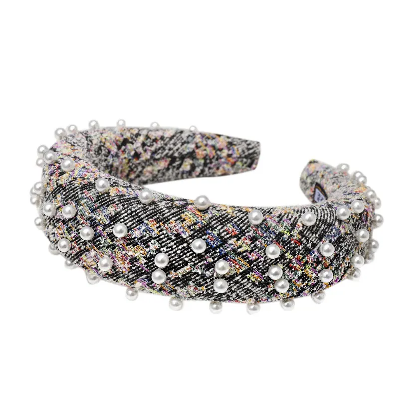 Fioday New Lace Pearl Headbands For Women Thick Korea Style Wide 