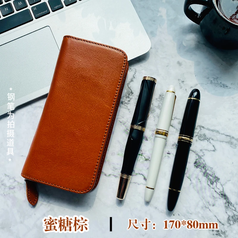 Fountain Pen Holder Case Hard Shell Leather Pencil Case Zipper Pen Case 3  Pen Slots Large Compartment for Pen Cash Cards H8WD - AliExpress