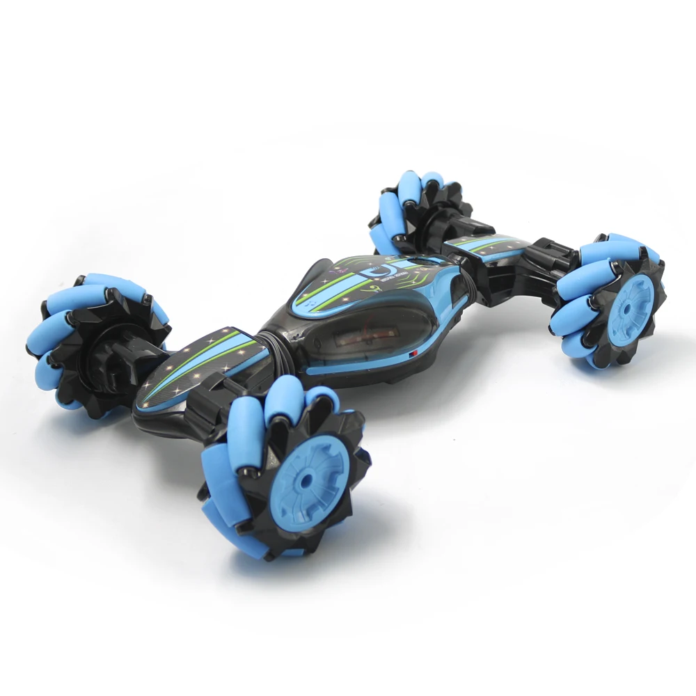 2.4GHz 4WD RC Stunt Car Off Road Car RC Deformable All-Terrain Double-Sided Car with Gesture Sensor Watch Lights Music Kids Toy