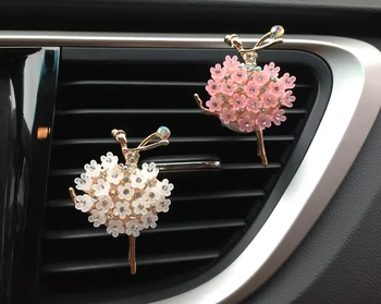 

Car Aroma Diffuser Fragrance For Car Flavoring Air Fresheners Auto Perfume Car Smell Vent Clip Ballet Bling Car Accessory Girls
