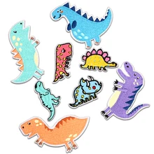 Нашивки в полоску с изображением динозавра из мультфильма для детей, нашивки для мальчиков, термонаклейки, нашивки, аппликация для одежды
