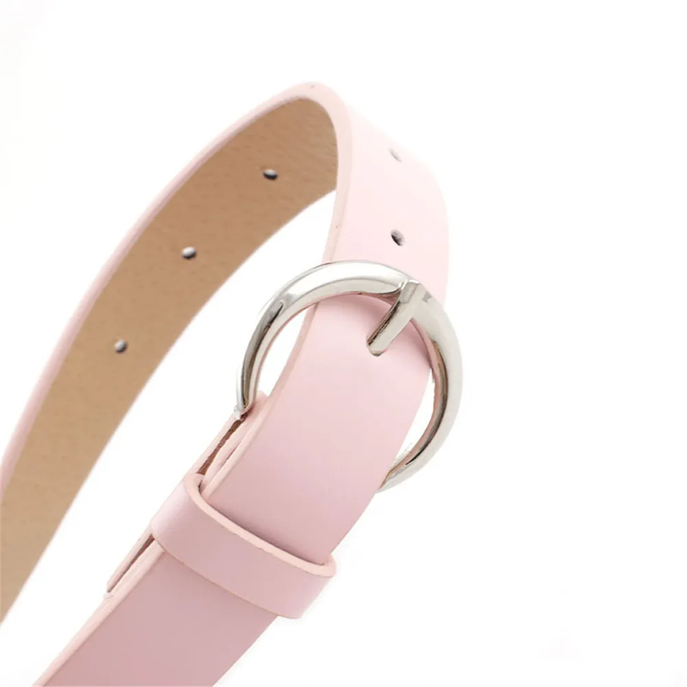 2019 новый женский ремень с круглой пряжкой из искусственной кожи ярких цветов