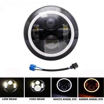 

7" Projector Round LED Headlight Amber Halo DRL For Chevy C10 C20 C30 G10 LED Headlight Fog Light Bulbs Halo Angle Eyes
