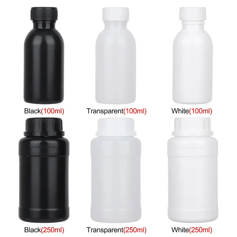 Plastic PET Clear Empty Seal Bottles Solid Powder Medicine Pill Vial Container Reagent Packing Bottle 1PCS 100/250ml