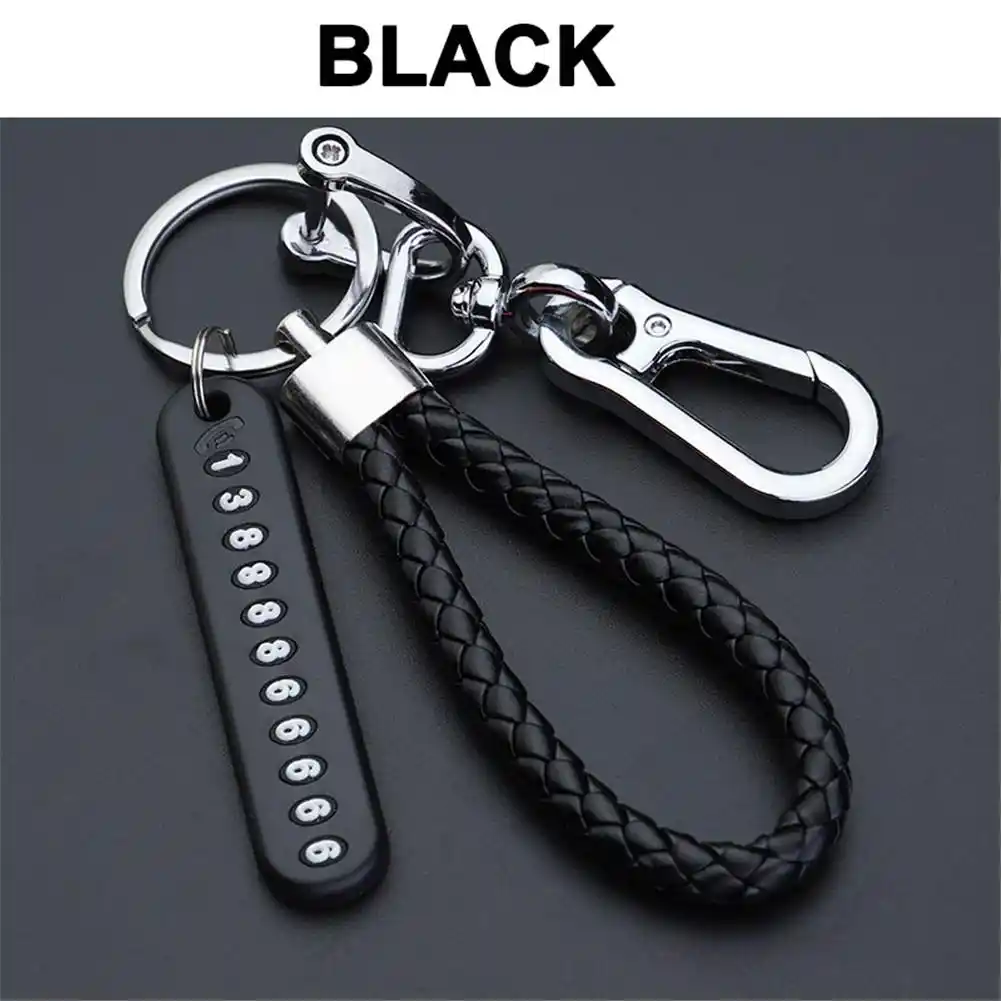 Key Holder Anti-Lost Car Key chain Leather Belt Loop Keychain Key Ring For Men