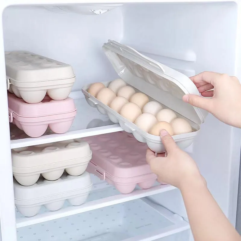 

12 Grid Stackable Egg Storage Box Refrigerator Crisper Household Egg Box Compartment Egg Tray Kitchen Cooking Preservation Tool