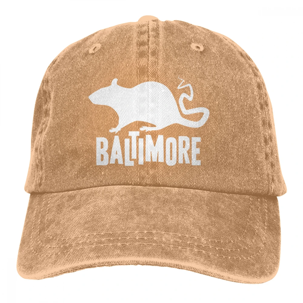 Baltimore Rat Casquette темно-синие унисекс Мужские Женские джинсовые бейсболка с ремешком кепки Регулируемая шляпа для гольфа папа - Цвет: Хаки