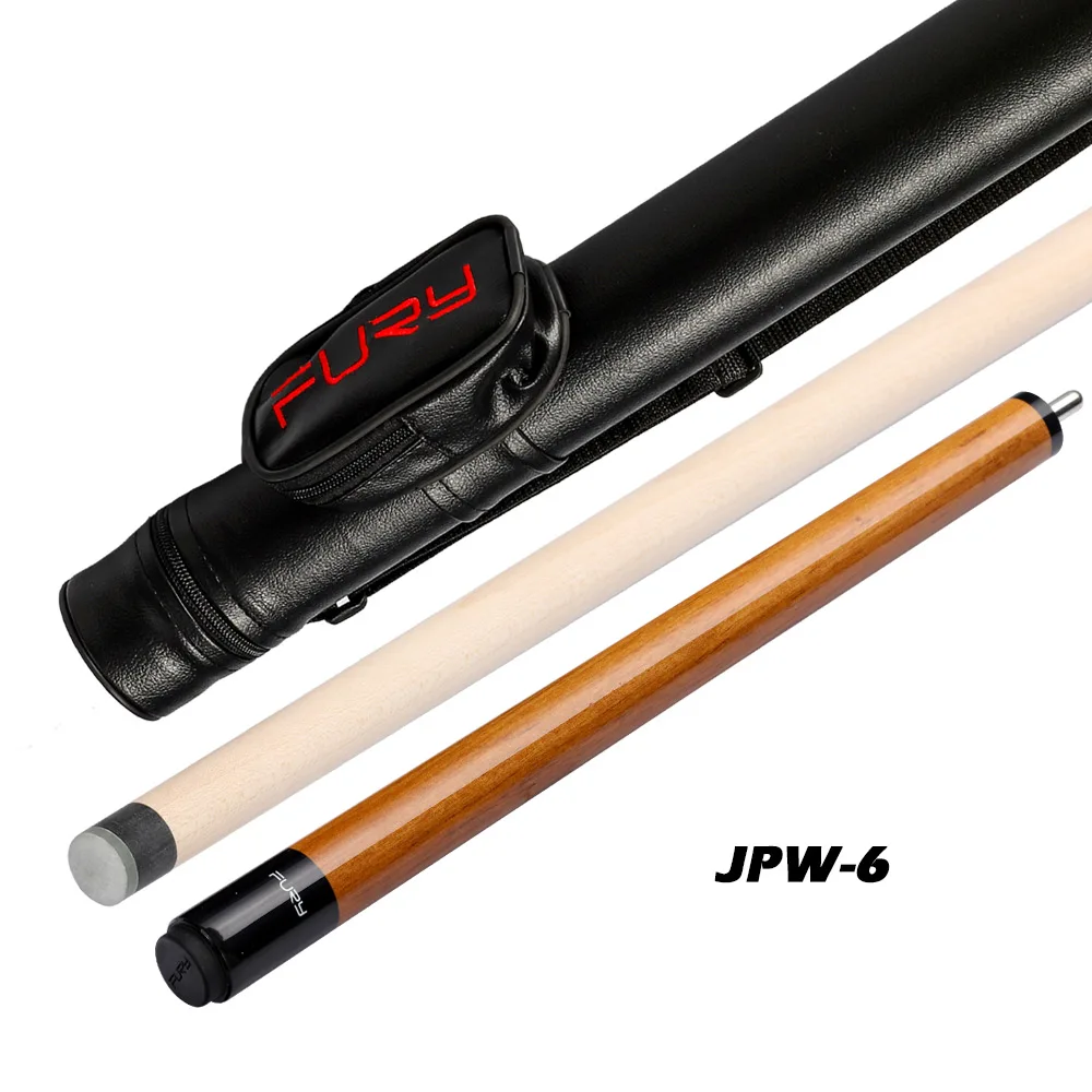 FURY JPW 2/6 бильярдный прыжок кий 13 мм 107 см G10 наконечник кленовый вал черный бакелитовый наконечник ручной работы Профессиональный биллар набор много подарков - Цвет: JPW-6-Case